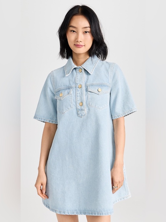 Ganni Dresses & Skirts - GANNI Cutline Denim Mini Dress in Light Wash, Size 38 (US 6)
